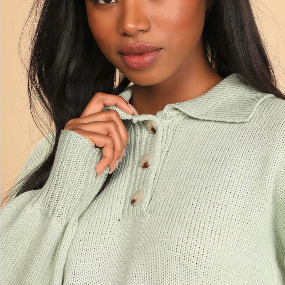Lulus Cropped Collared Sweater - image 3
